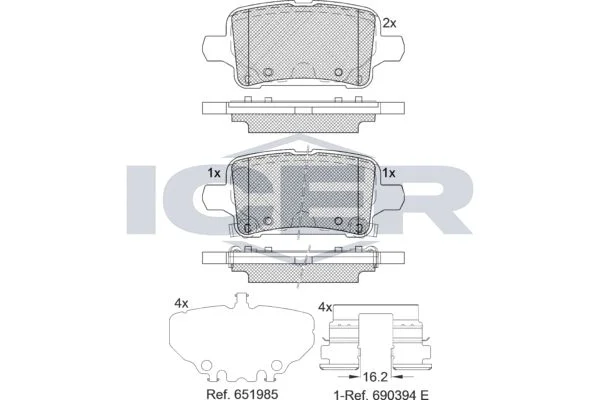طقم تيل فرامل ICER